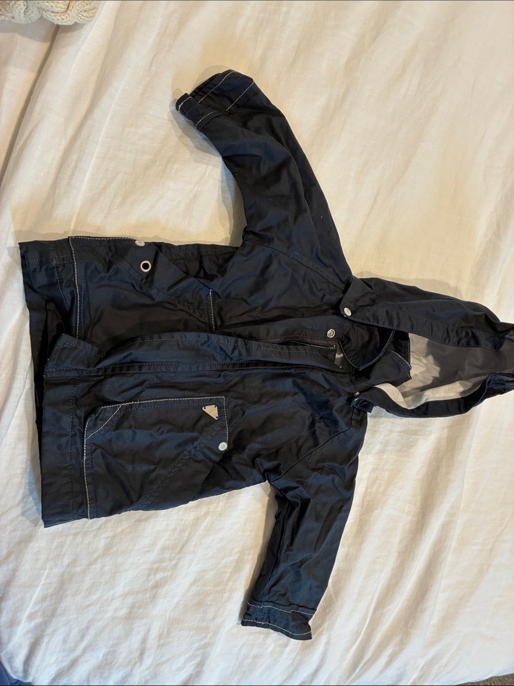 Navy Hooded Kids Jacket - Lightweight Water-Resistant Coat
